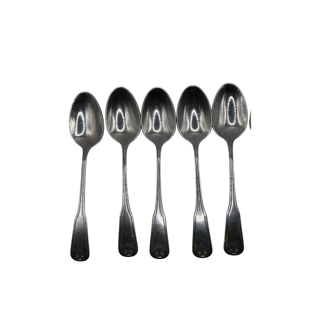 Oneida deluxe Roger’s Colonial Mood Stainless Teaspoons Set Of 5 glossy flatware